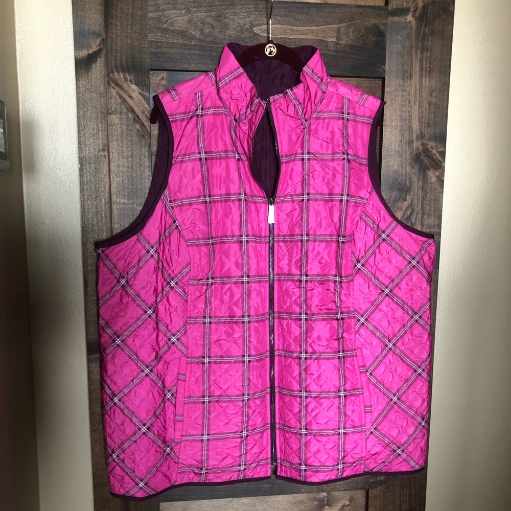 Reversible woven quilted vest by Kim Gravel